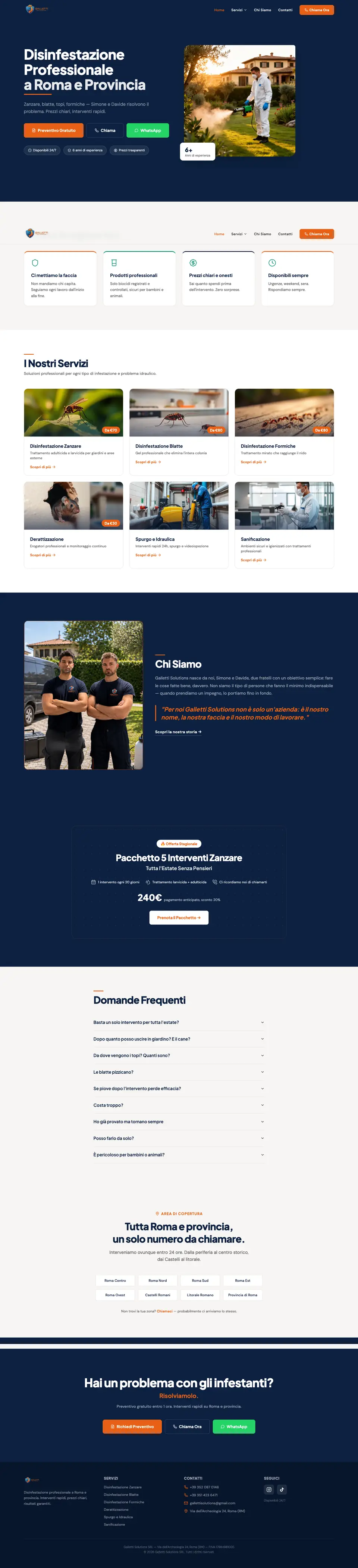 Pagina del sito Galletti Solutions