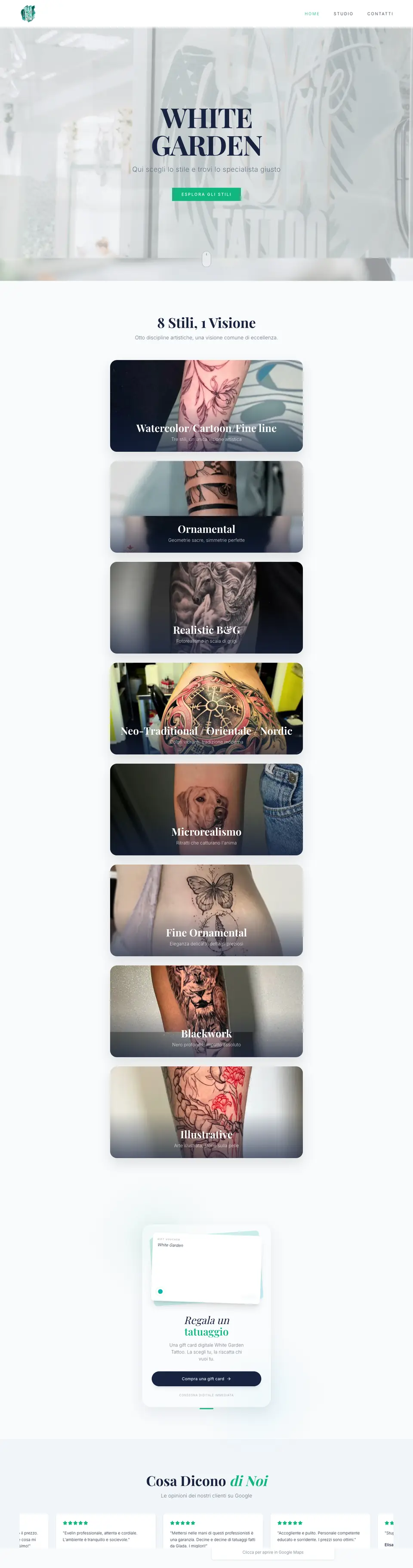 Pagina del sito White Garden Tattoo